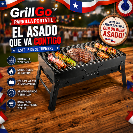 GrillGo™ – Parrilla Portátil Plegable