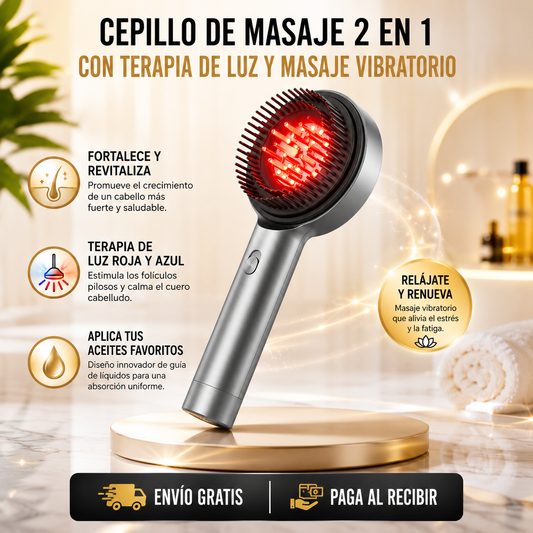 Cepillo Masajeador Cabello Terapia Luz